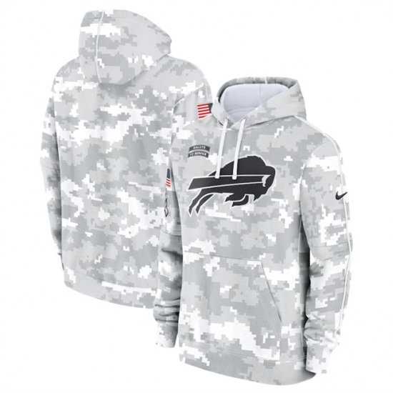 Men's Buffalo Bills 2024 Arctic Camo Salute To Service Club Fleece Pullover Hoodie - Ujersey