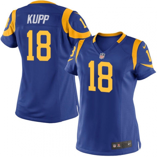 Women's Nike Los Angeles Rams #18 Cooper Kupp Game Royal Blue Alternate NFL Jersey