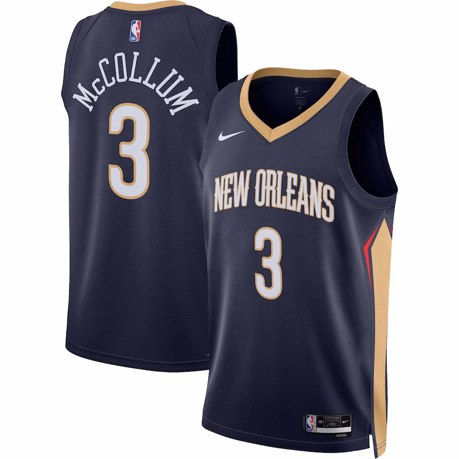 Unisex New Orleans Pelicans C.J. McCollum Nike Navy Swingman Jersey - Icon Edition - Ujersey NHL