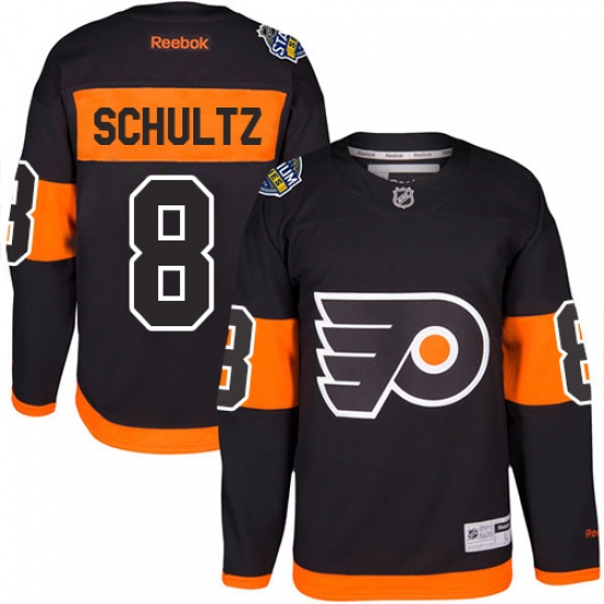 Men's Reebok Philadelphia Flyers #8 Dave Schultz Authentic Black 2017 Stadium Series NHL Jersey