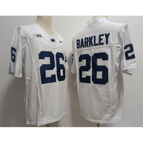 Men's Penn State Nittany Lions #26 Saquon Barkley White Stitched Jersey - Ujersey
