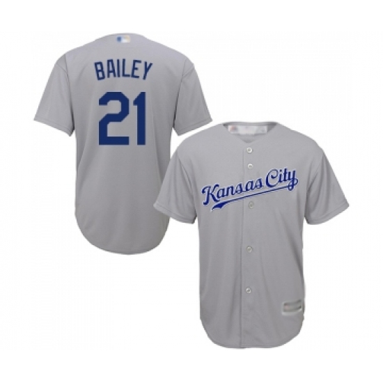 Men's Kansas City Royals #21 Homer Bailey Replica Grey Road Cool Base Baseball Jersey - Ujersey