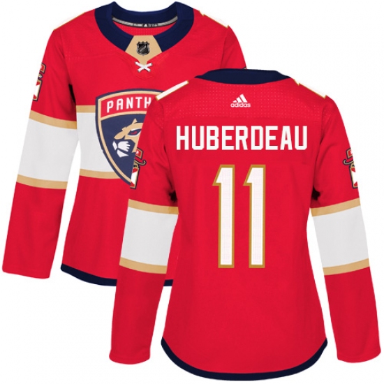 Women's Adidas Florida Panthers #11 Jonathan Huberdeau Premier Red Home NHL Jersey - Ujersey