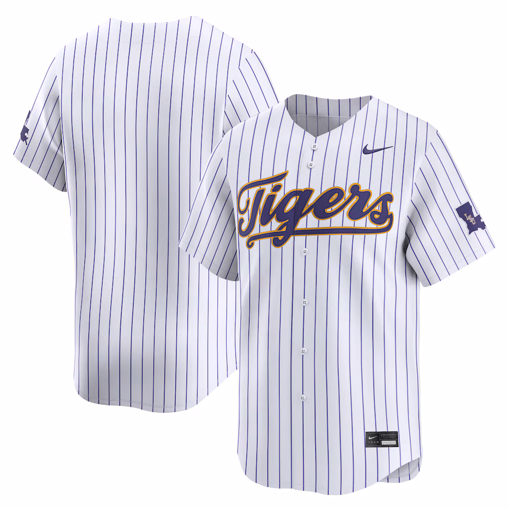 Men's Nike White LSU Tigers Baseball Limited Jersey - Ujersey Shop