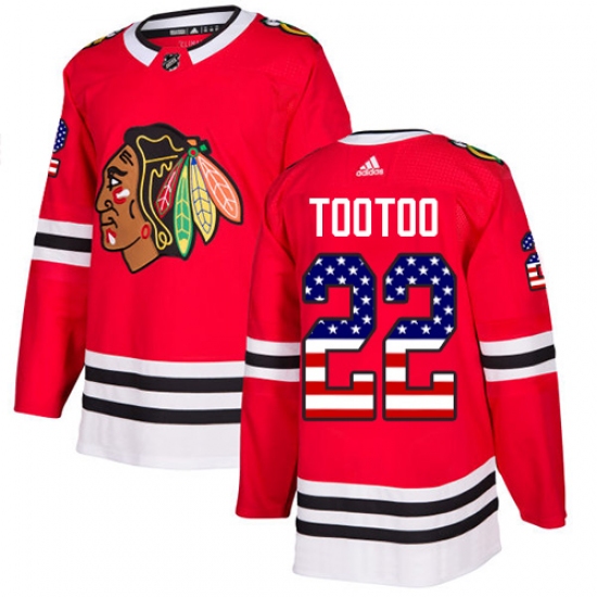 Youth Adidas Chicago Blackhawks #22 Jordin Tootoo Authentic Red USA Flag Fashion NHL Jersey - Ujersey