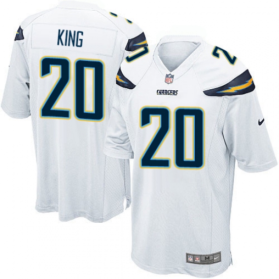 Men's Nike Los Angeles Chargers #20 Desmond King Game White NFL Jersey - Ujersey