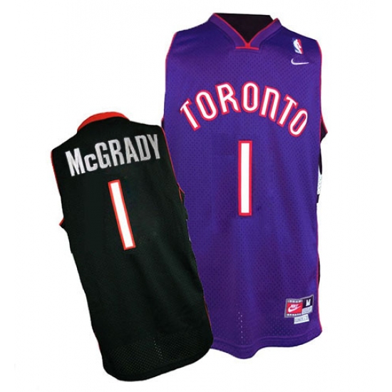 Men's Nike Toronto Raptors #1 Tracy Mcgrady Swingman Black/Purple Throwback NBA Jersey - Ujersey