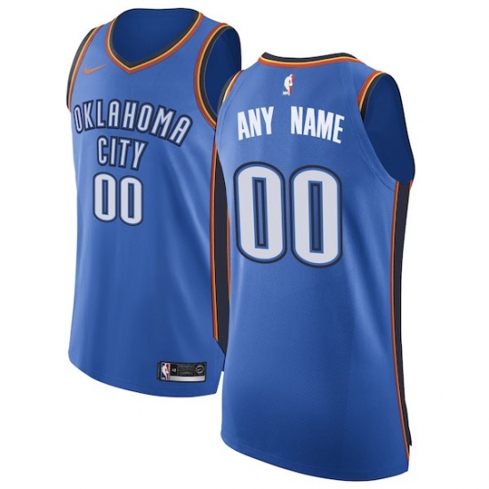 Men's Oklahoma City Thunder Nike Blue Authentic Custom Jersey - Icon Edition - Ujersey