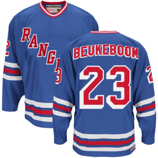 Men's CCM New York Rangers #23 Jeff Beukeboom Authentic Royal Blue Heroes of Hockey Alumni Throwback NHL Jersey - Ujersey