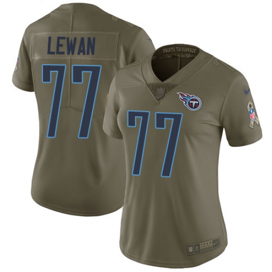Women's Nike Tennessee Titans #77 Taylor Lewan Limited Olive 2017 Salute to Service NFL Jersey - Ujersey