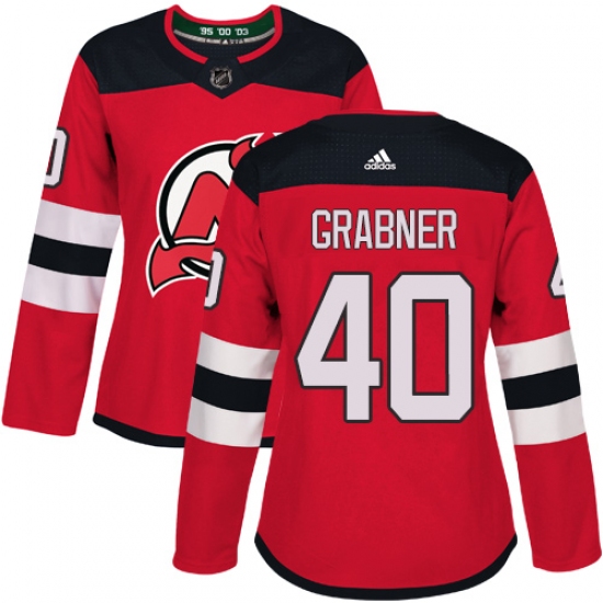 Women's Adidas New Jersey Devils #40 Michael Grabner Authentic Red Home NHL Jersey - Ujersey