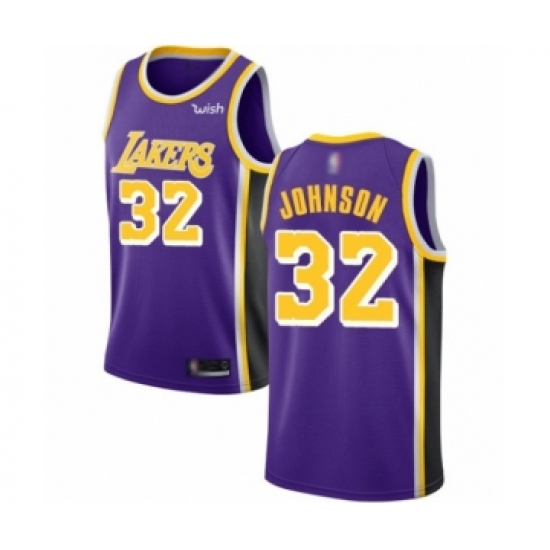 Men's Los Angeles Lakers #32 Magic Johnson Authentic Purple Basketball Jerseys - Icon Edition - Ujersey