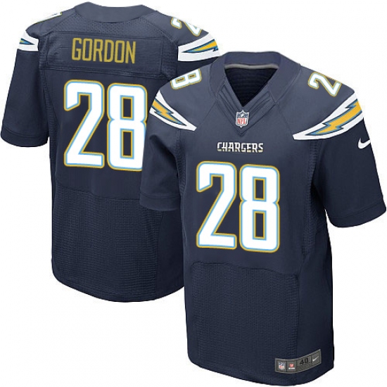 Men's Nike Los Angeles Chargers #28 Melvin Gordon Elite Navy Blue Team Color NFL Jersey - Ujersey