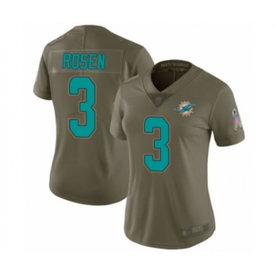 Women's Miami Dolphins #3 Josh Rosen Limited Olive 2017 Salute to Service Football Jersey - Ujersey