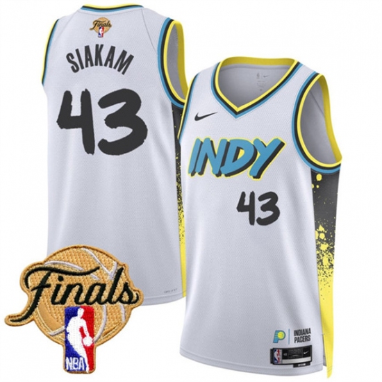 Men's Indiana Pacers #43 Pascal Siakam White 2024-25 City Edition Stitched Basketball Jersey - Ujersey