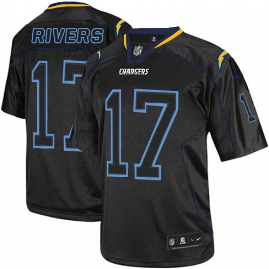 Men's Nike Los Angeles Chargers #17 Philip Rivers Elite Lights Out Black NFL Jersey - Ujersey