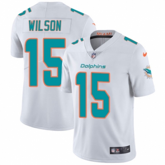 Men's Nike Miami Dolphins #15 Albert Wilson White Vapor Untouchable Limited Player NFL Jersey - Ujersey