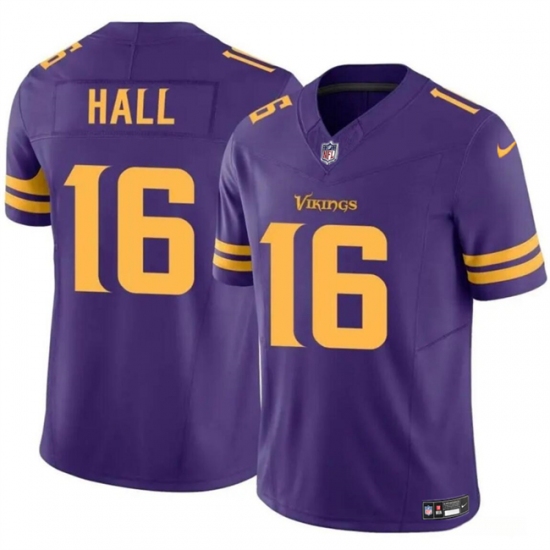 Men's Minnesota Vikings #16 Jaren Hall Purple 2023 F.U.S.E. Vapor Untouchable Color Rush Limited Football Stitched Jersey - Ujersey