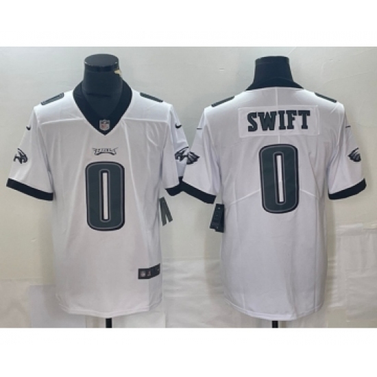 Men's Philadelphia Eagles #0 D'Andre Swift White Vapor Limited Football Stitched Jersey - Ujersey