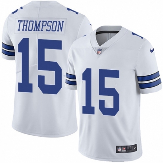 Men's Nike Dallas Cowboys #15 Deonte Thompson White Vapor Untouchable Limited Player NFL Jersey - Ujersey