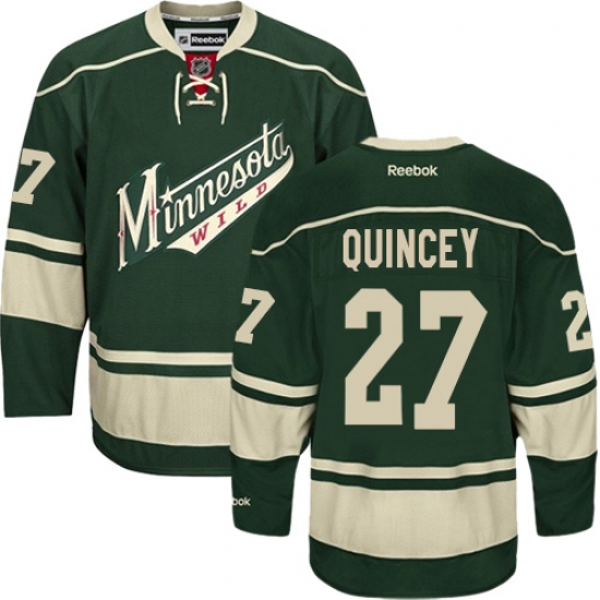 Youth Reebok Minnesota Wild #27 Kyle Quincey Premier Green Third NHL Jersey - Ujersey