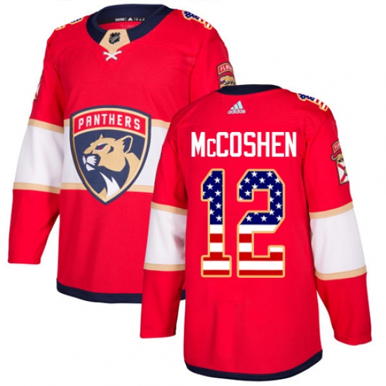 Men's Adidas Florida Panthers #12 Ian McCoshen Authentic Red USA Flag Fashion NHL Jersey - Ujersey