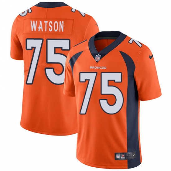 Youth Nike Denver Broncos #75 Menelik Watson Orange Team Color Vapor Untouchable Limited Player NFL Jersey - Ujersey