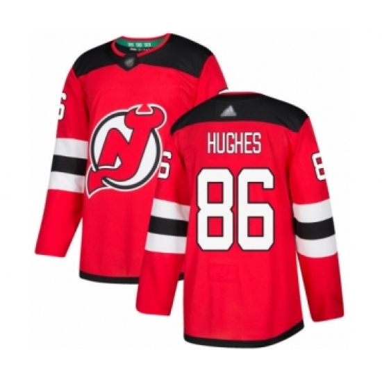 Men's New Jersey Devils #86 Jack Hughes Authentic Red Home Hockey Jersey - Ujersey