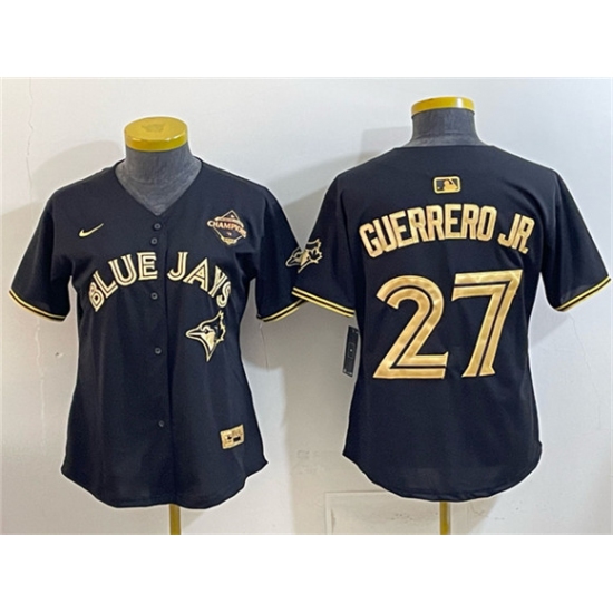 Youth Toronto Blue Jays #27 Vladimir Guerrero Jr. Black Gold 2025 American League Champions Limited Stitched Jersey - Ujersey