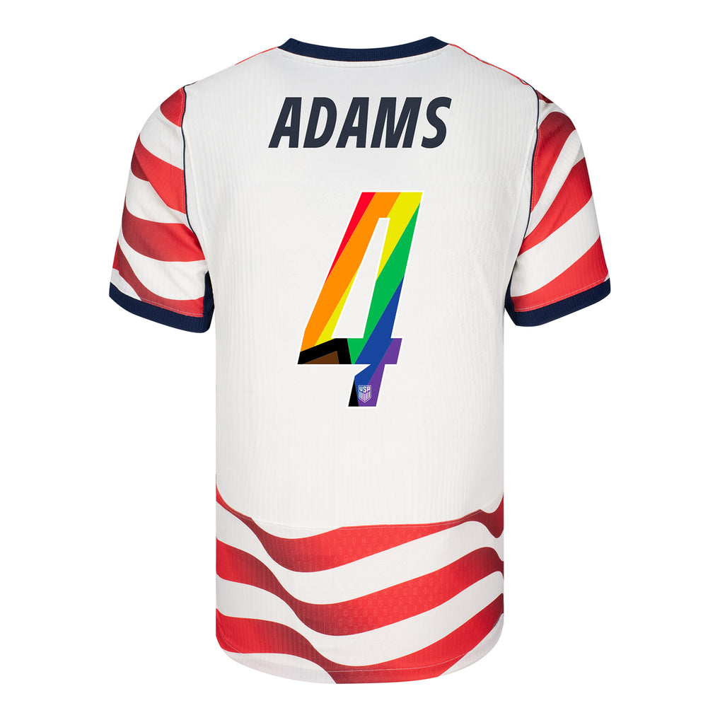 Men's Nike USMNT 2026 Tyler Adams Pride Home Stadium Jersey - Stripes - Ujersey