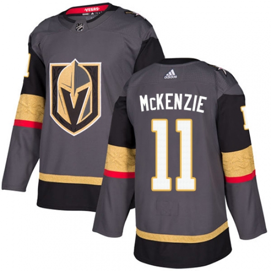Youth Adidas Vegas Golden Knights #11 Curtis McKenzie Authentic Gray Home NHL Jersey