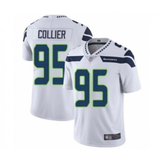 Men's Seattle Seahawks #95 L.J. Collier White Vapor Untouchable Limited Player Football Jersey - Ujersey