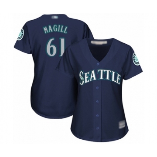 Women's Seattle Mariners #61 Matt Magill Authentic Navy Blue Alternate 2 Cool Base Baseball Player Jersey - Ujersey