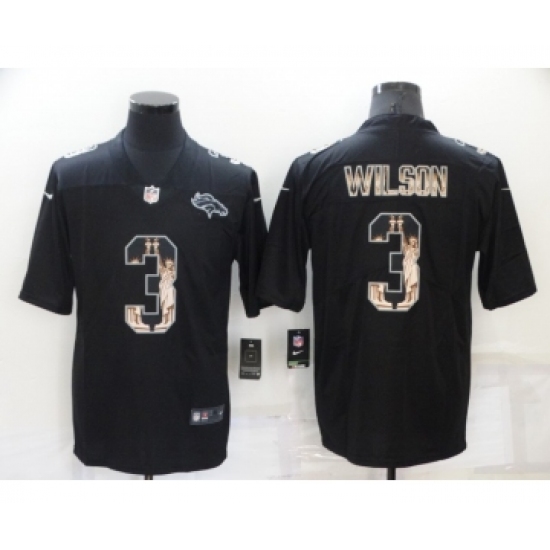 Men's Denver Broncos #3 Russell Wilson 2019 Black Statue Of Liberty Stitched NFL Nike Limited Jersey - Ujersey