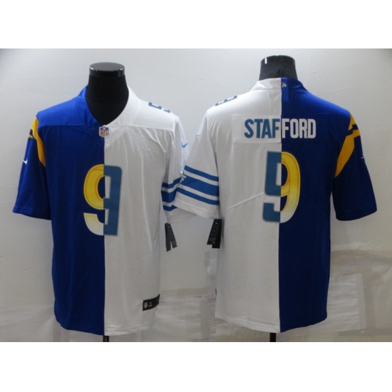 Men's Los Angeles Rams #9 Matthew Stafford White-Blue Fashion Football Limited Jersey - Ujersey
