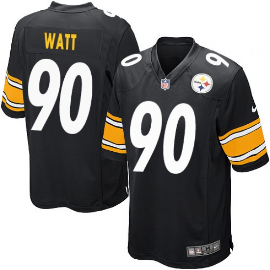 Men's Nike Pittsburgh Steelers #90 T. J. Watt Game Black Team Color NFL Jersey - Ujersey