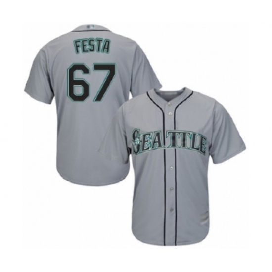 Youth Seattle Mariners #67 Matt Festa Authentic Grey Road Cool Base Baseball Player Jersey - Ujersey