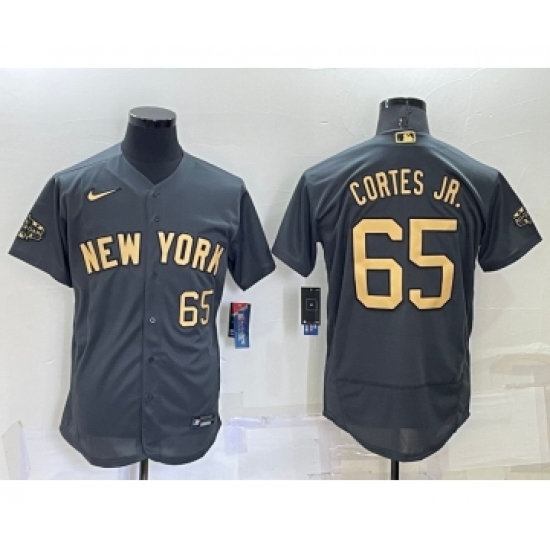 Men's New York Yankees #65 Nestor Cortes Jr Number Grey 2022 All Star Stitched Flex Base Nike Jersey - Ujersey