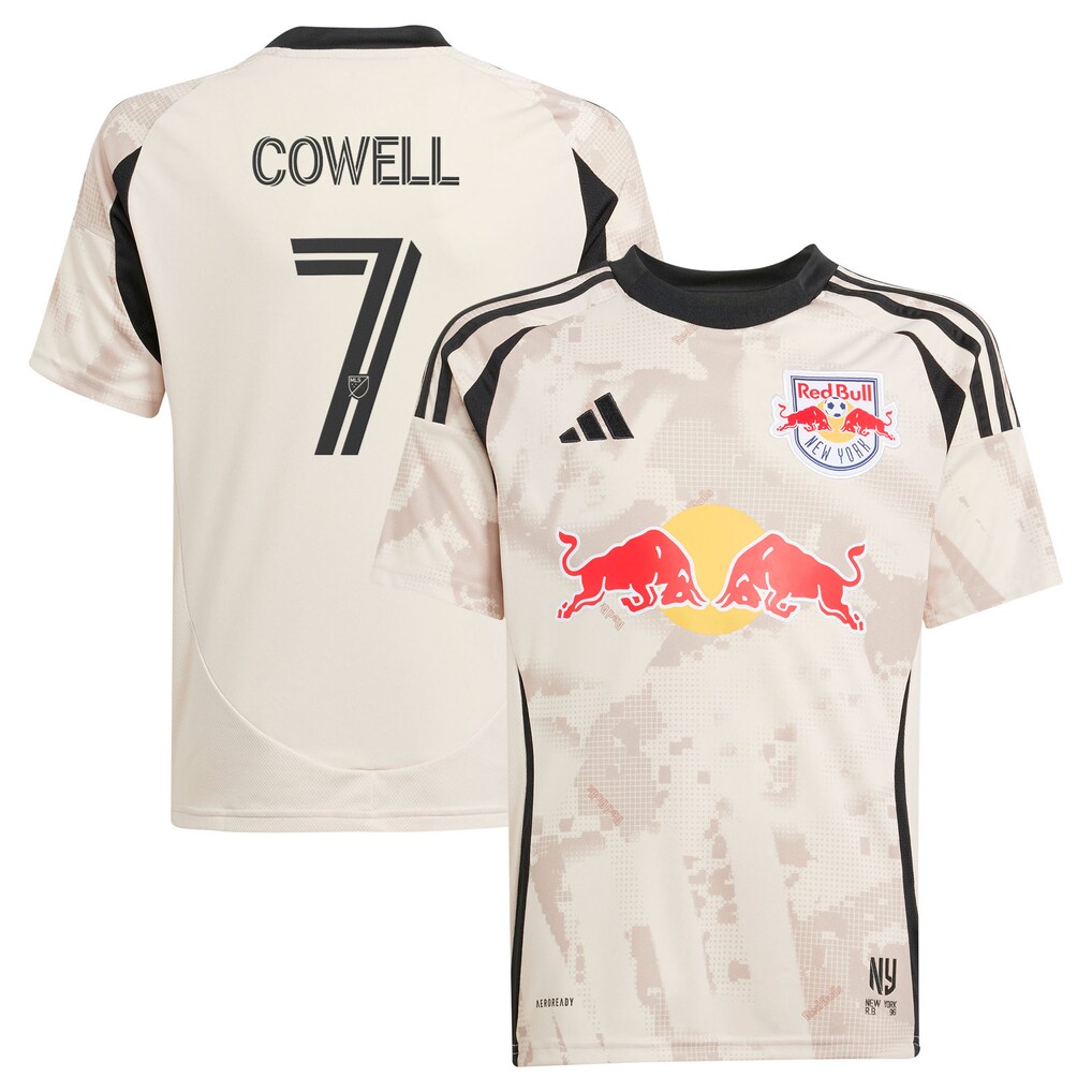 Youth New York Red Bulls Cade Cowell adidas Tan 2025 Stone Kit Replica Jersey - Ujersey