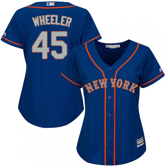 Women's Majestic New York Mets #45 Zack Wheeler Authentic Royal Blue Alternate Road Cool Base MLB Jersey - Ujersey