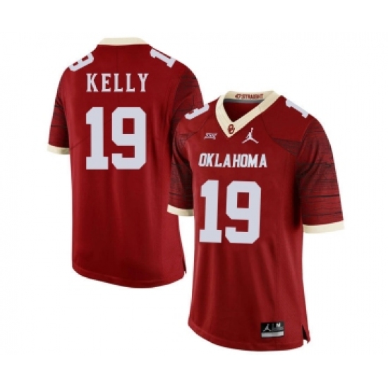 Oklahoma Sooners 19 Caleb Kelly Red 47 Game Winning Streak College Football Jersey - Ujersey