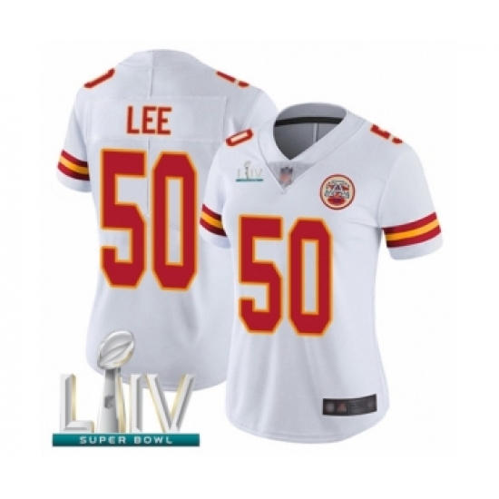 Women's Kansas City Chiefs #50 Darron Lee White Vapor Untouchable Limited Player Super Bowl LIV Bound Football Jersey - Ujersey