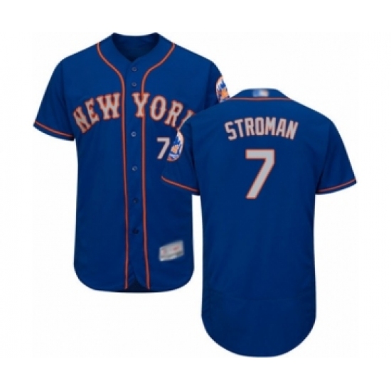 Men's New York Mets #7 Marcus Stroman Royal Gray Alternate Flex Base Authentic Collection Baseball Jersey - Ujersey