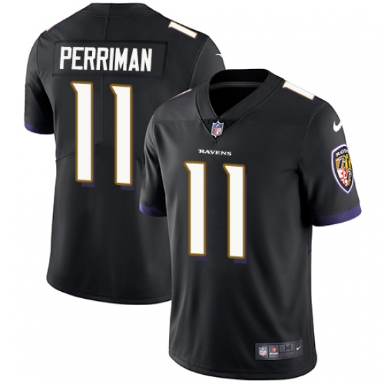 Men's Nike Baltimore Ravens #11 Breshad Perriman Black Alternate Vapor Untouchable Limited Player NFL Jersey - Ujersey