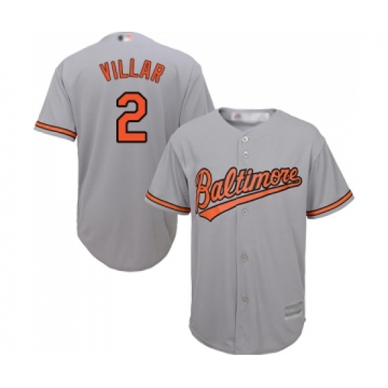 Youth Baltimore Orioles #2 Jonathan Villar Replica Grey Road Cool Base Baseball Jersey - Ujersey