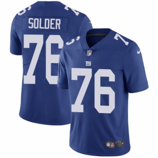 Men's Nike New York Giants #76 Nate Solder Royal Blue Team Color Vapor Untouchable Limited Player NFL Jersey - Ujersey