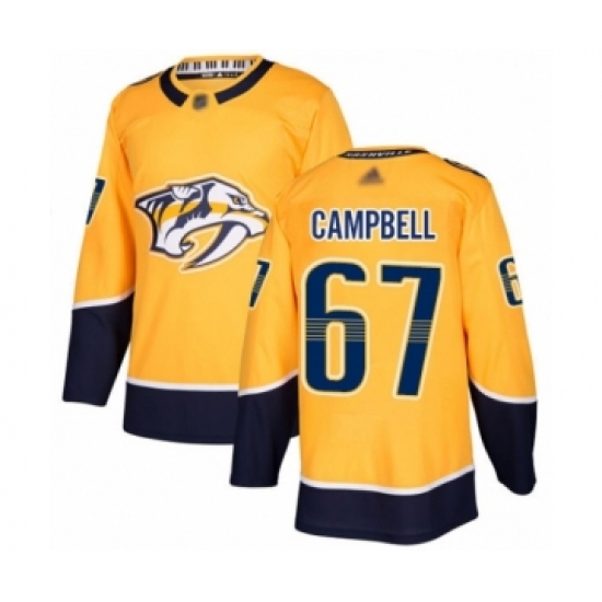 Youth Nashville Predators #67 Alexander Campbell Authentic Gold Home Hockey Jersey - Ujersey