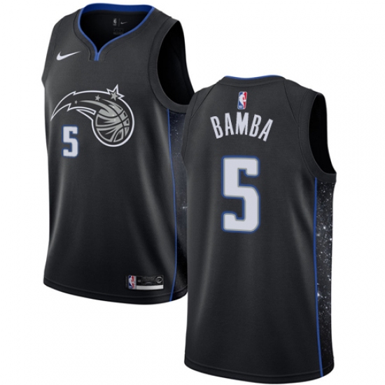 Men's Nike Orlando Magic #5 Mohamed Bamba Swingman Black NBA Jersey - City Edition - Ujersey