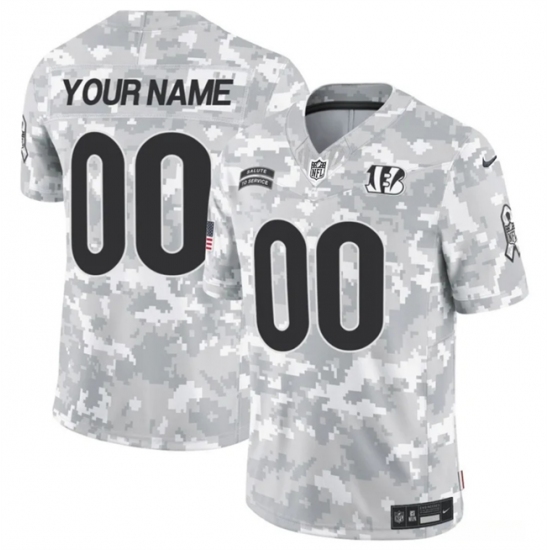 Men's Cincinnati Bengals Active Player Custom 2024 F.U.S.E Arctic Camo Salute To Service Limited Stitched Football Jersey - Ujersey