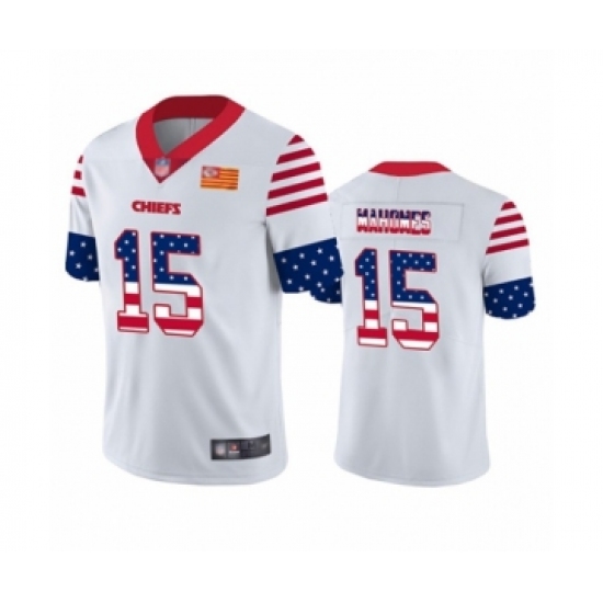Men's Kansas City Chiefs #15 Patrick Mahomes Limited White Independence Day Football Jersey - Ujersey